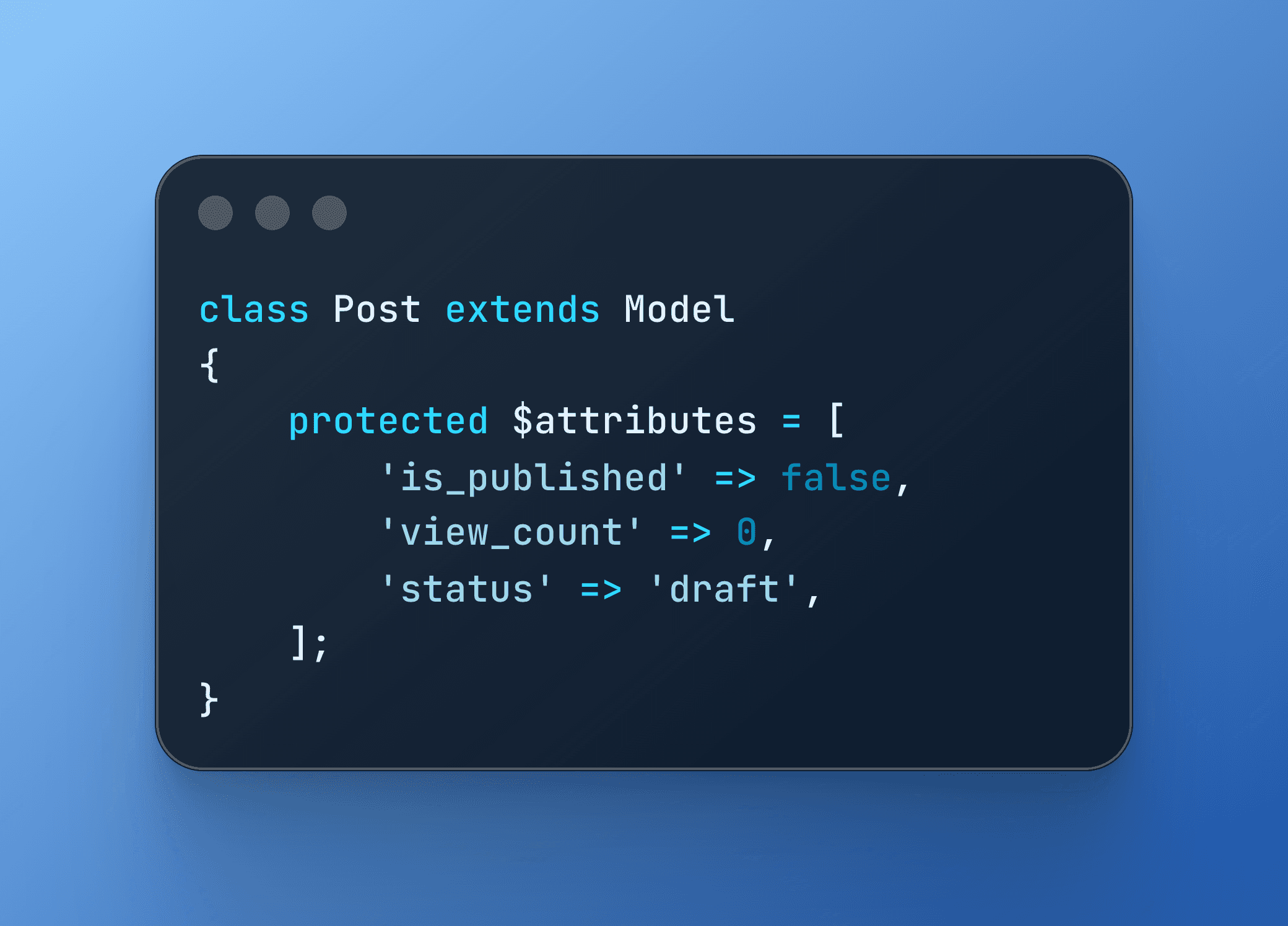 Set Default Db Column Values In Eloquent Model